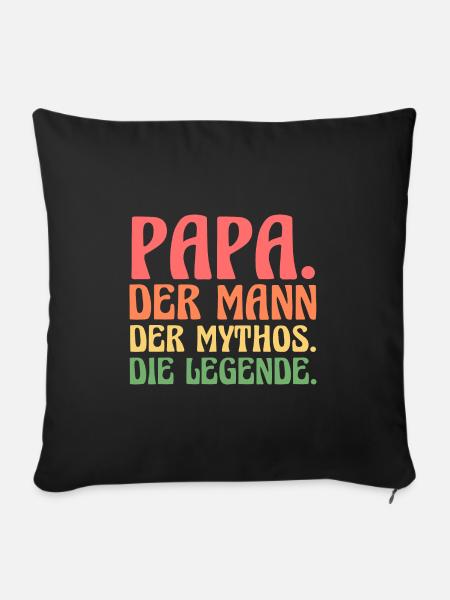 Papa Familie Vater Geschenk - Sofakissenbezug 45 x 45 cm - Schwarz