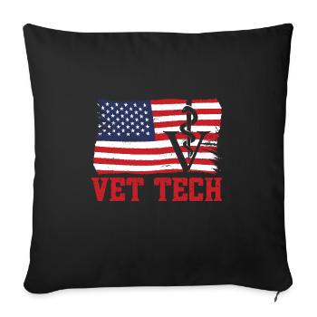 Vet Tech Veterinary Medicine Veterinary Technician - Sofa pillowcase 17,3'' x 17,3'' (45 x 45 cm) - black - Front