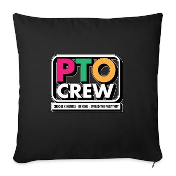 PTO Crew Parent Teacher Organization Équipe École - Housse de coussin décorative 45 x 45 cm - noir - Devant