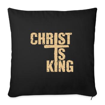 Le Christ est roi Foi chrétienne Religieux - Housse de coussin décorative 45 x 45 cm - noir - Devant