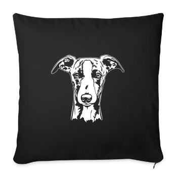 Whippet Portrait Dog Dogs Greyhounds Wilsigns - Sofa pillowcase 17,3'' x 17,3'' (45 x 45 cm) - black - Front