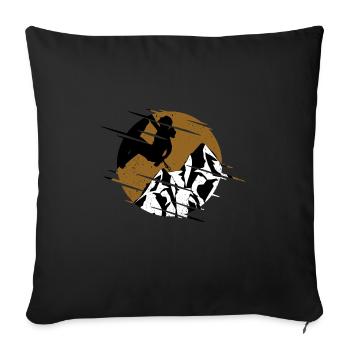 Escalade de bloc - Housse de coussin décorative 45 x 45 cm - noir - Devant