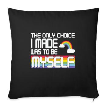 LBGT Drapeau Gay Pride Humain - Housse de coussin décorative 45 x 45 cm - noir - Devant