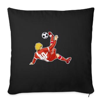 Équipe du Danemark de football I Football Danemark - Housse de coussin décorative 45 x 45 cm - noir - Devant