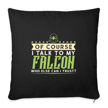 Falkerei Falke - Sofa pillowcase 17,3'' x 17,3'' (45 x 45 cm) - black - Front