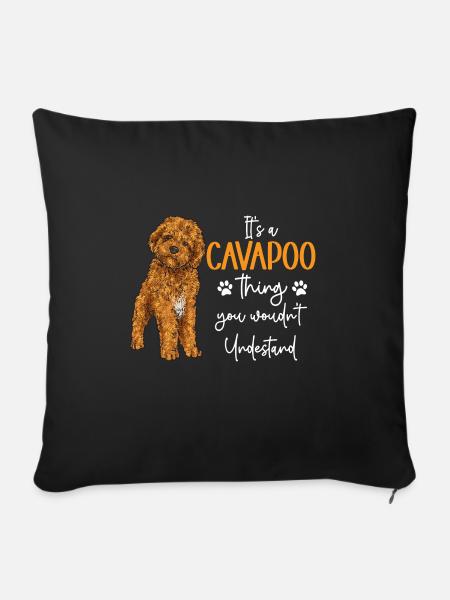 Cavapoo Cavoodle Capoodle Hund - Sofakissenbezug 45 x 45 cm - Schwarz