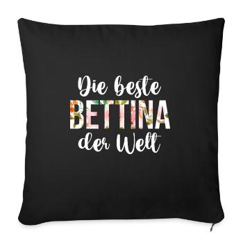 Bettina - Sofakissenbezug 45 x 45 cm - Schwarz - Vorne