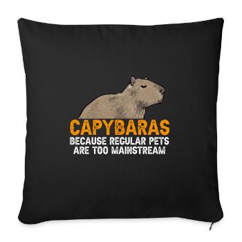 Capybara Nagetier - Sofakissenbezug 45 x 45 cm - Schwarz - Vorne