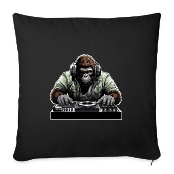 DJ Gorilla - Sofakissenbezug 45 x 45 cm - Schwarz - Vorne