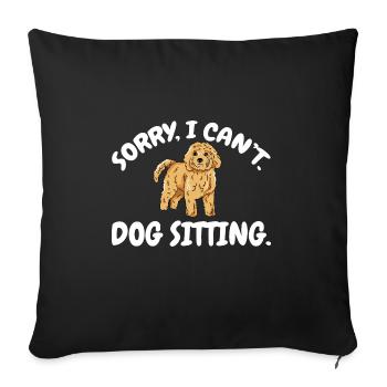 Pet Sitting Cat Dog Pet Sitter - Sofa pillowcase 17,3'' x 17,3'' (45 x 45 cm) - black - Front