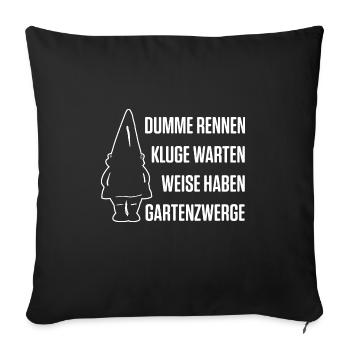 Gartenzwerg Für Gartenzwerg Liebhaber Gärtner Lust - Sofakissenbezug 45 x 45 cm - Schwarz - Vorne