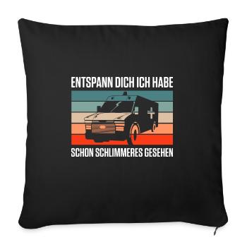 Krankenwagenfahrer Notfallfahrer Patiententranspor - Sofakissenbezug 45 x 45 cm - Schwarz - Vorne