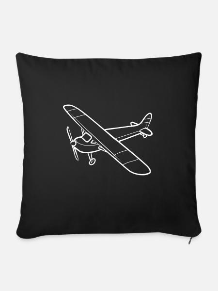 Ferngesteuertes Flugzeug Modellflugzeug - Sofakissenbezug 45 x 45 cm - Schwarz