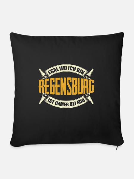 Egal Wo Ich Bin Regensburg Ist Immer Bei Mir Heima - Sofakissenbezug 45 x 45 cm - Schwarz