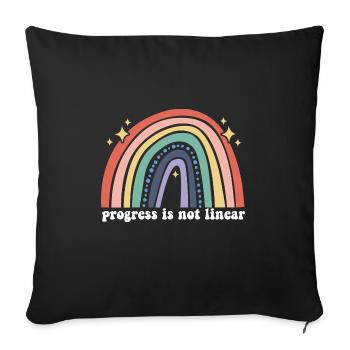 Progress Is Not Linear ABA Therapist Future Sped - Sofa pillowcase 17,3'' x 17,3'' (45 x 45 cm) - black - Front