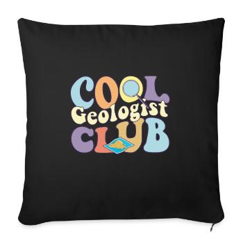 Cool Geologist Club Easily Distracted By Rocks - Sofa pillowcase 17,3'' x 17,3'' (45 x 45 cm) - black - Front