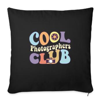 Cool Photographers Club Caméra Photography Squad - Housse de coussin décorative 45 x 45 cm - noir - Devant