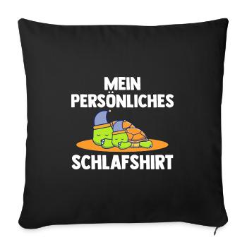 Schlafshirt Schildkröte Schlafanzug Geschenk - Sofakissenbezug 45 x 45 cm - Schwarz - Vorne
