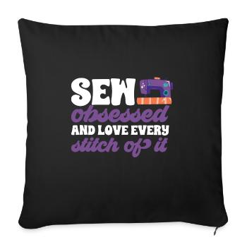 Sewing Machine Seamstress Tailoring Sewing - Sofa pillowcase 17,3'' x 17,3'' (45 x 45 cm) - black - Front