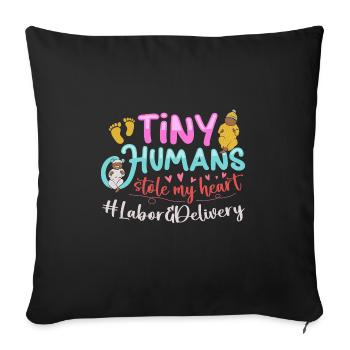 Infirmière Bébé Maternité Infirmière - Housse de coussin décorative 45 x 45 cm - noir - Devant