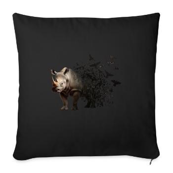 Nashorn - Sofakissenbezug 45 x 45 cm - Schwarz - Vorne