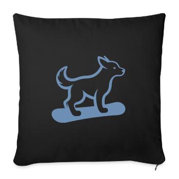 Dog Snowboard Snowboarder Minimalist Design - Sofa pillowcase 17,3'' x 17,3'' (45 x 45 cm) - black - Front
