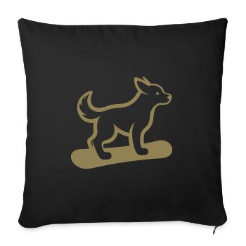 Dog Snowboard Snowboarder Minimalist Design - Sofa pillowcase 17,3'' x 17,3'' (45 x 45 cm) - black - Front