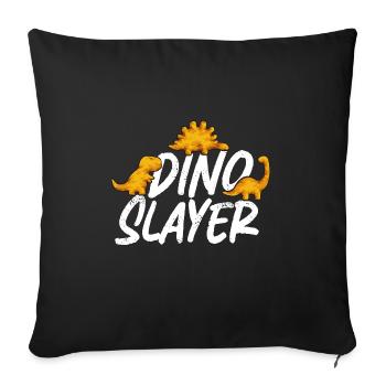 Dino Nuggets Dinosaurier Chicken Nuggets - Sofakissenbezug 45 x 45 cm - Schwarz - Vorne