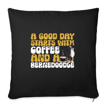 Bernedoodle Dog - Sofa pillowcase 17,3'' x 17,3'' (45 x 45 cm) - black - Front