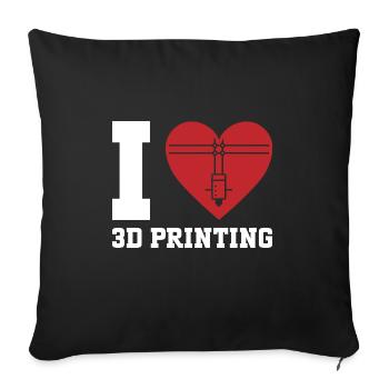 3D Drucker 3D Druck - Sofakissenbezug 45 x 45 cm - Schwarz - Vorne