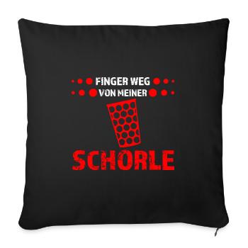 Schorle Pfälzer Weinschorle Geschenk - Sofakissenbezug 45 x 45 cm - Schwarz - Vorne