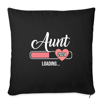 Aunt 2024 loading bar for soon to be auntie - Sofa pillowcase 17,3'' x 17,3'' (45 x 45 cm) - black - Front