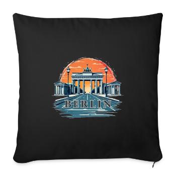 Brandenburg Gate in Berlin - Sofa pillowcase 17,3'' x 17,3'' (45 x 45 cm) - black - Front