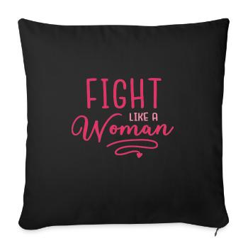 Slogan de la thérapie de traitement du cancer du sein - Housse de coussin décorative 45 x 45 cm - noir - Devant
