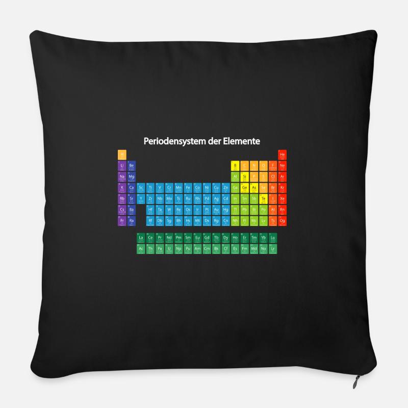 Periodensystem der Elemente | Naturwissenschaft - Sofakissenbezug 45 x 45 cm - Schwarz