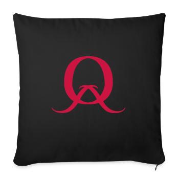 Letter Q - Sofa pillowcase 17,3'' x 17,3'' (45 x 45 cm) - black - Front