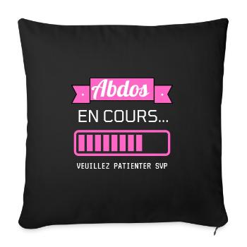 ABDOS ABDOMINAUX EN COURS idée cadeau humour - Housse de coussin décorative 45 x 45 cm - noir - Devant