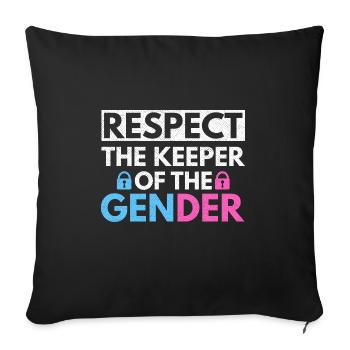 Gender Reveal Design für eine Gender-Hüterin - Sofakissenbezug 45 x 45 cm - Schwarz - Vorne