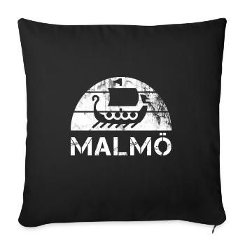 Viking Ship Malmö Sweden Sverige Gift - Sofa pillowcase 17,3'' x 17,3'' (45 x 45 cm) - black - Front