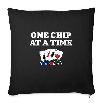 Un jeton à la fois Gambler Casino Gaming Gaming - Housse de coussin décorative 45 x 45 cm - noir - Devant