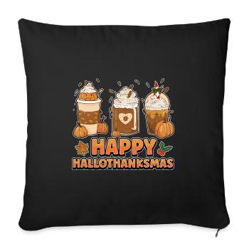 Hallothanksmas Coffee Halloween Christmas - Sofa pillowcase 17,3'' x 17,3'' (45 x 45 cm) - black - Front