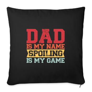 father Papa Dad daddy Geschenk - Sofakissenbezug 45 x 45 cm - Schwarz - Vorne