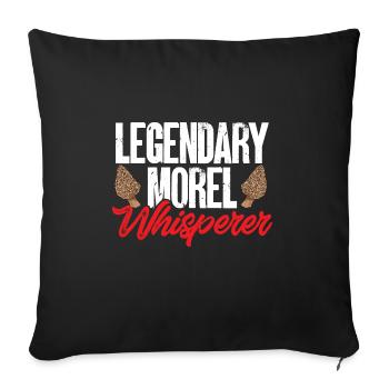Mushroom hunting, mushrooms, morels, mushroom picking, foraging - Sofa pillowcase 17,3'' x 17,3'' (45 x 45 cm) - black - Front