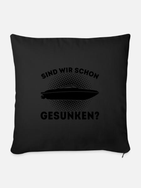 Boot Kapitän booten Geschenk - Sofakissenbezug 45 x 45 cm - Schwarz