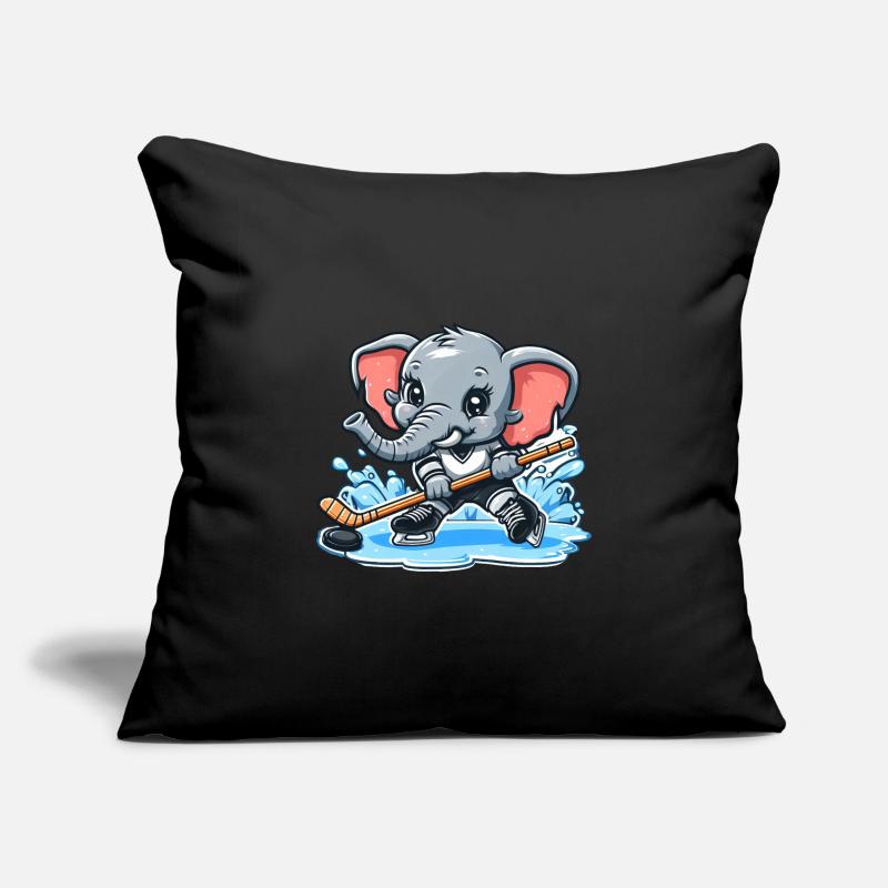 Elefant als Eishockeyspieler Sofa pillowcase 17,3'' x 17,3'' (45 x 45 cm)