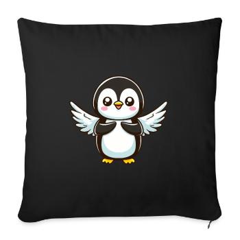 Penguin Angel Wings - Sofa pillowcase 17,3'' x 17,3'' (45 x 45 cm) - black - Front