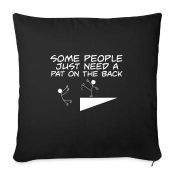 Comic Strip Some People Just Need A Pat On The - Sofa pillowcase 17,3'' x 17,3'' (45 x 45 cm) - black - Front