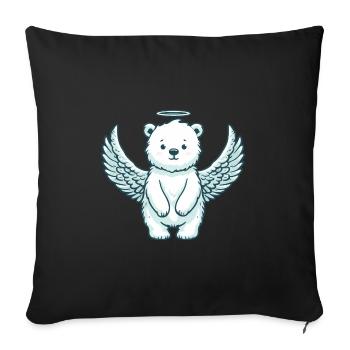 L’élégance de l’ours polaire : des anges dans la lumière arctique - Housse de coussin décorative 45 x 45 cm - noir - Devant