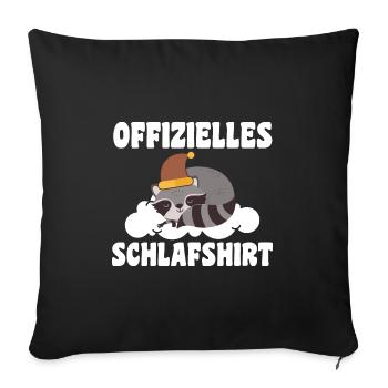 Schlafanzug Waschbär Nachthemd Geschenk - Sofakissenbezug 45 x 45 cm - Schwarz - Vorne
