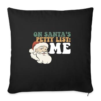 On Santa's Claus Petty List Group Christmas - Sofa pillowcase 17,3'' x 17,3'' (45 x 45 cm) - black - Front